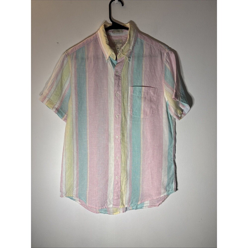 J. Crew Factory Multicolor Striped Casual Button Down Shirt